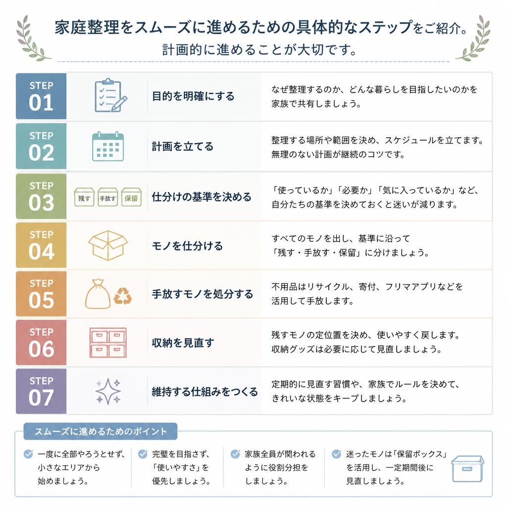家庭整理のステップ