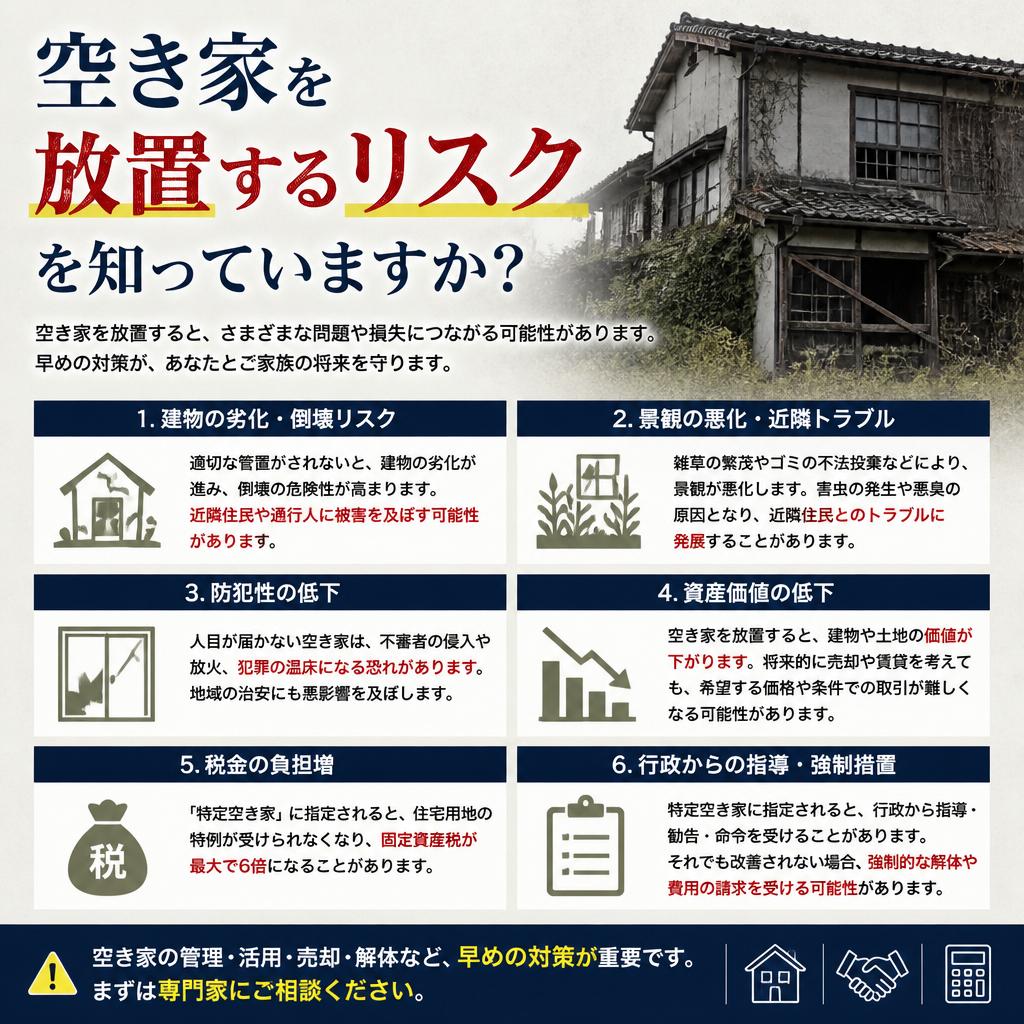 空き家を放置するリスクを知っていますか？