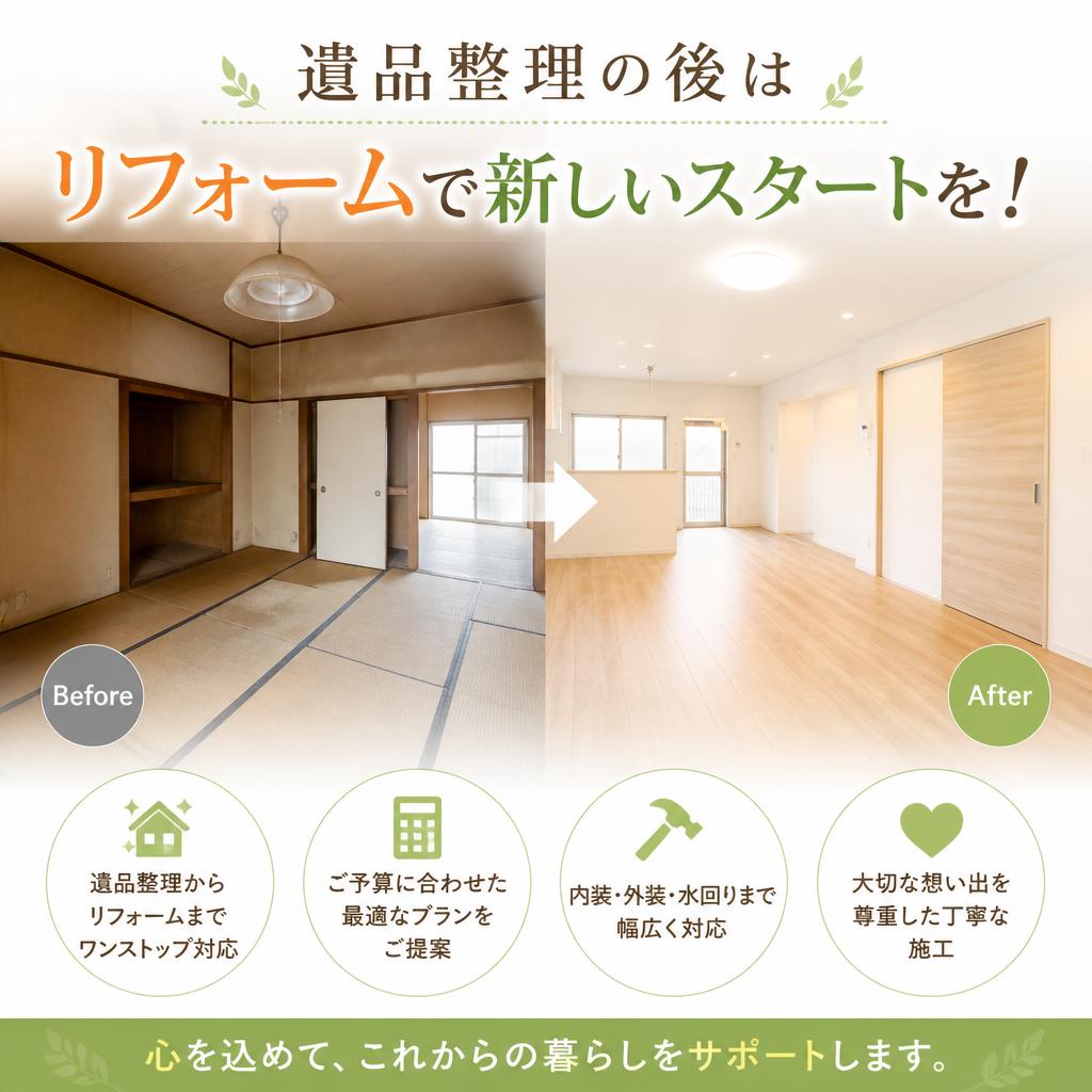 遺品整理の後はリフォームで新しいスタートを！