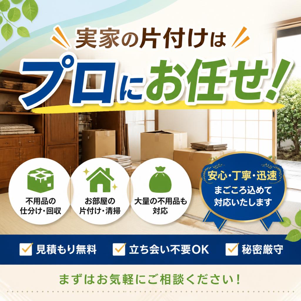 実家の片付けはプロにお任せ！