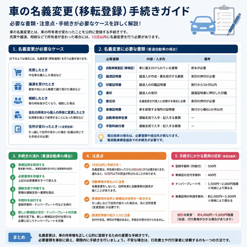 2. 車の名義変更について知っておくべきこと