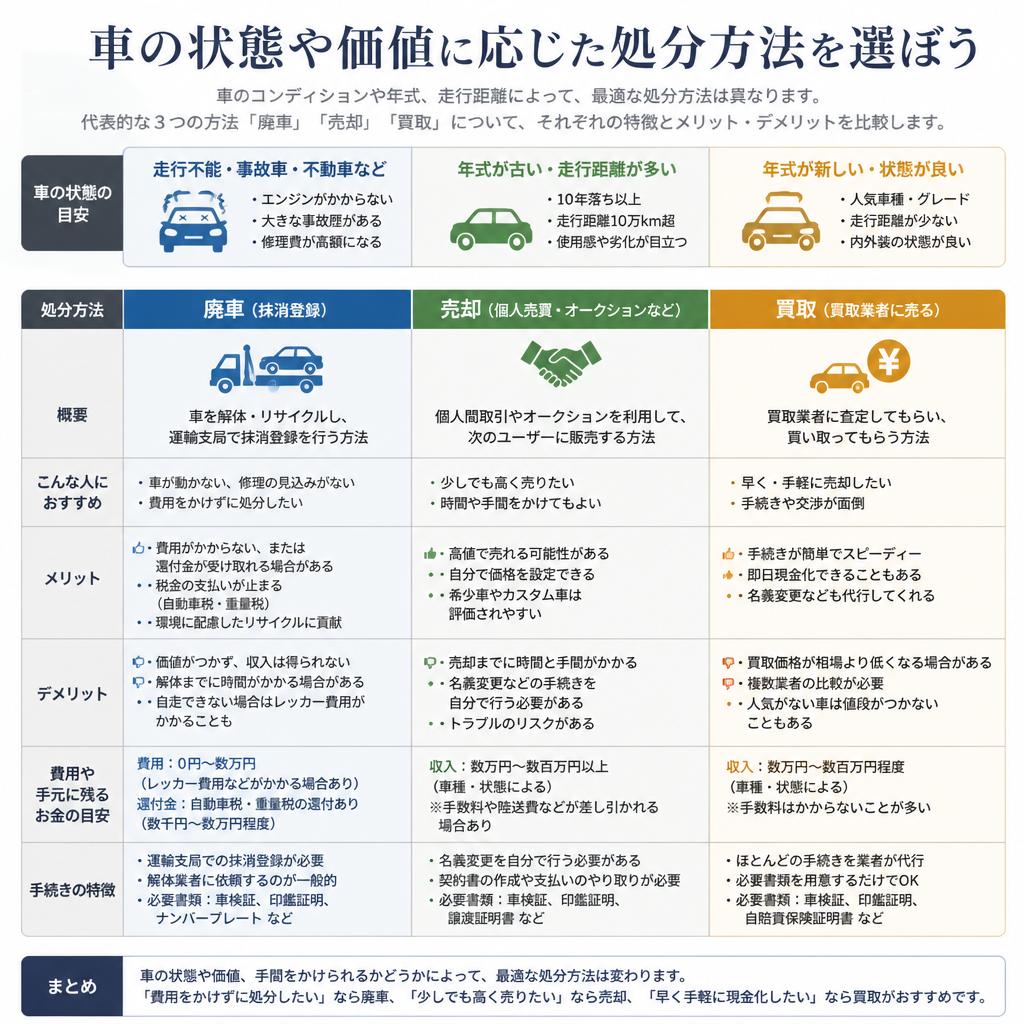 5. 車の処分方法の選び方