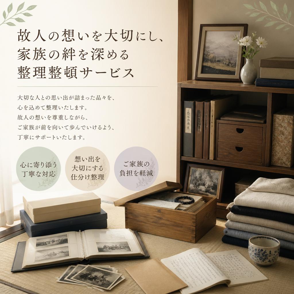 故人の想いを大切にし、家族の絆を深める整理整頓サービス